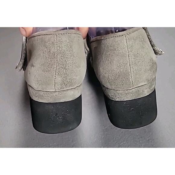 L’Amour Des Pieds Amadour Gray Suede Comfort Sandals W9 –Elegant Mary Jane Flats - Picture 5 of 10